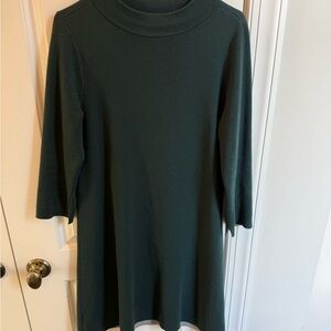LOFT Green Ribbed Knit Dress